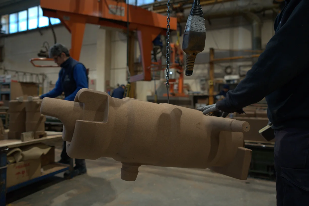 Dettaglio formatura in sabbia